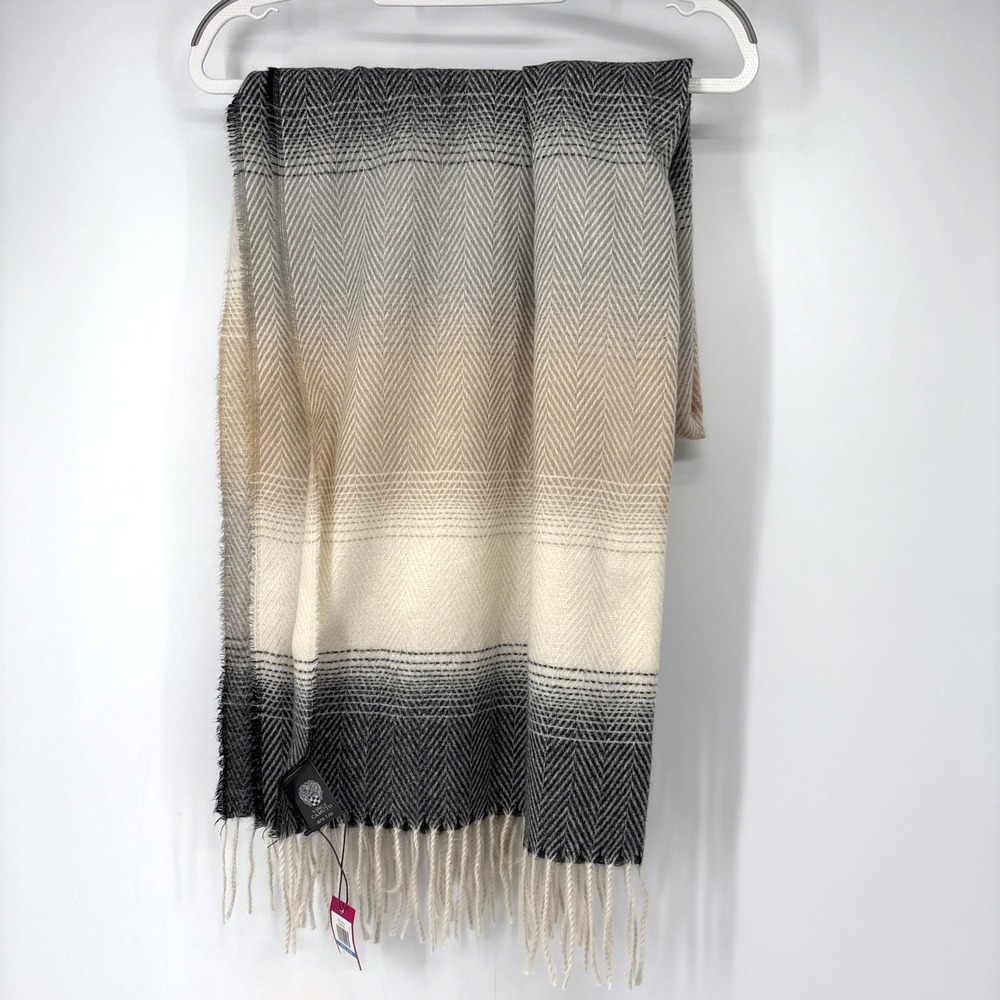 Vince Camuto Ivory Fringe Topper Shawl Wrap Ivory Poncho Cape Scarf